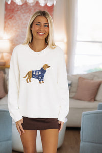Hazel & Olive IWT6001/4 Cozy Pup Sweater - Ivory