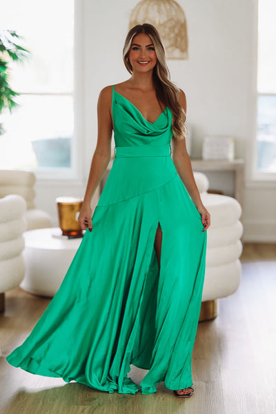 Jaded Maxi Dress - Green - H&O