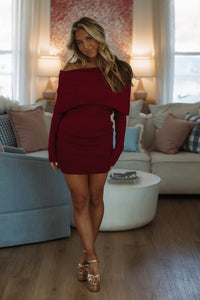 Hazel & Olive JD2024/171 Warm Your Heart Sweater Dress - Burgundy