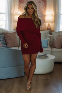 Hazel & Olive JD2024/171 Warm Your Heart Sweater Dress - Burgundy