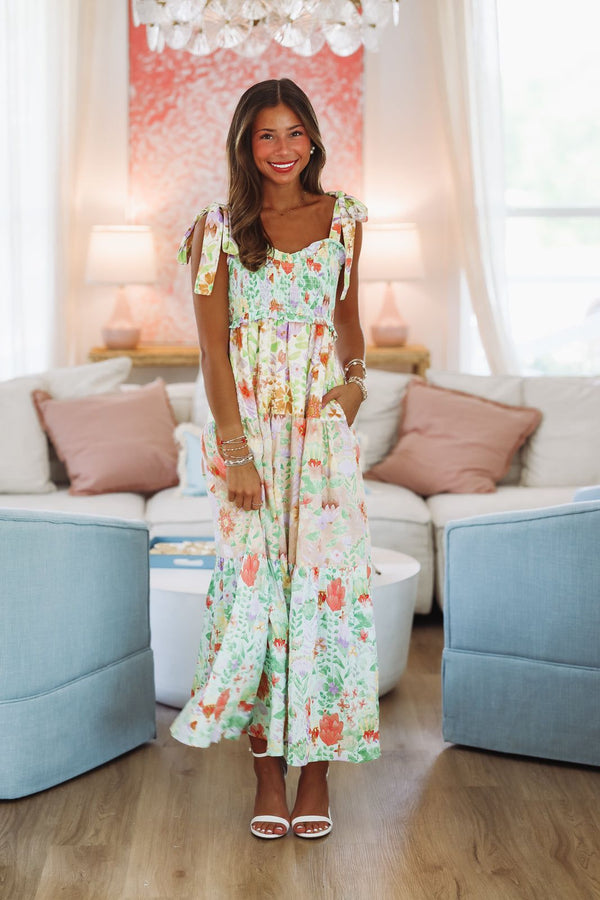 Garden Dream Maxi Dress - Green, Purple and Pink-HAZEL & OLIVE JD47013-Small-