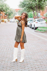 Hazel & Olive JD708 Follow My Lead Mini Dress - Olive