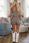 Timeout Bustier Top and Short Set - Black and White-Hazel & Olive JENNIE/01S