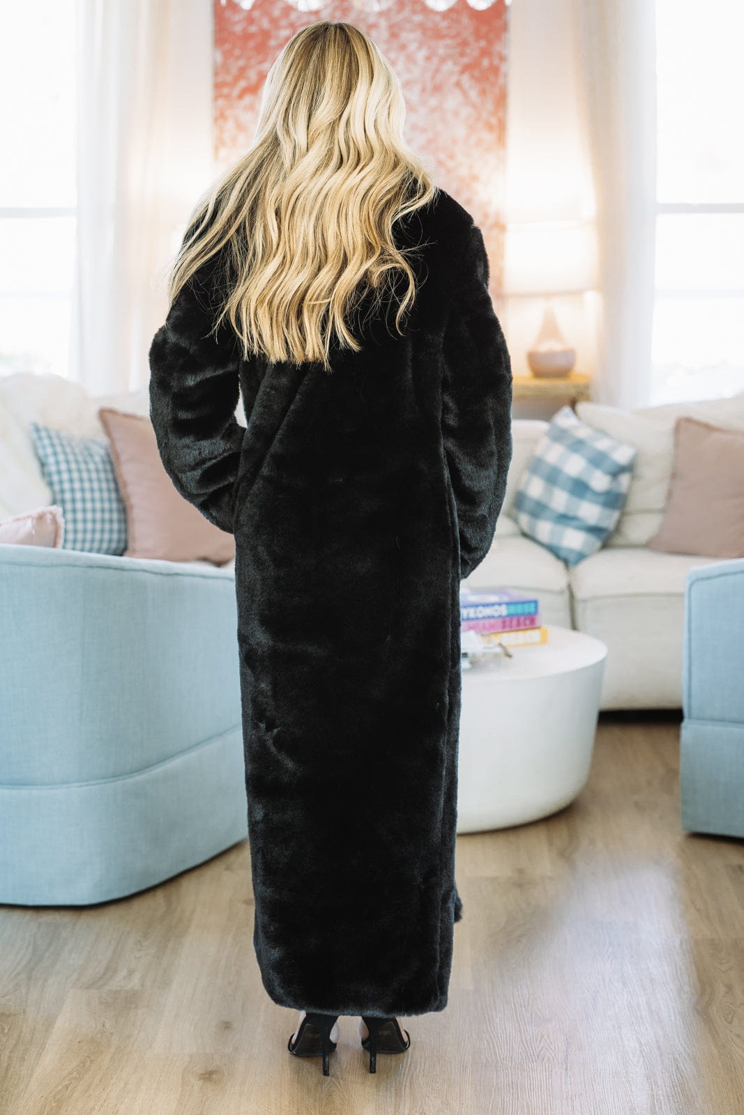 Hazel & Olive JKT1158 Midnight Royal Full Length Coat - Black