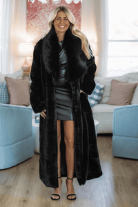 Hazel & Olive JKT1158 Midnight Royal Full Length Coat - Black