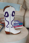 Just a City Girl Cowboy Boots - White and Purple-HAZEL & OLIVE-6-