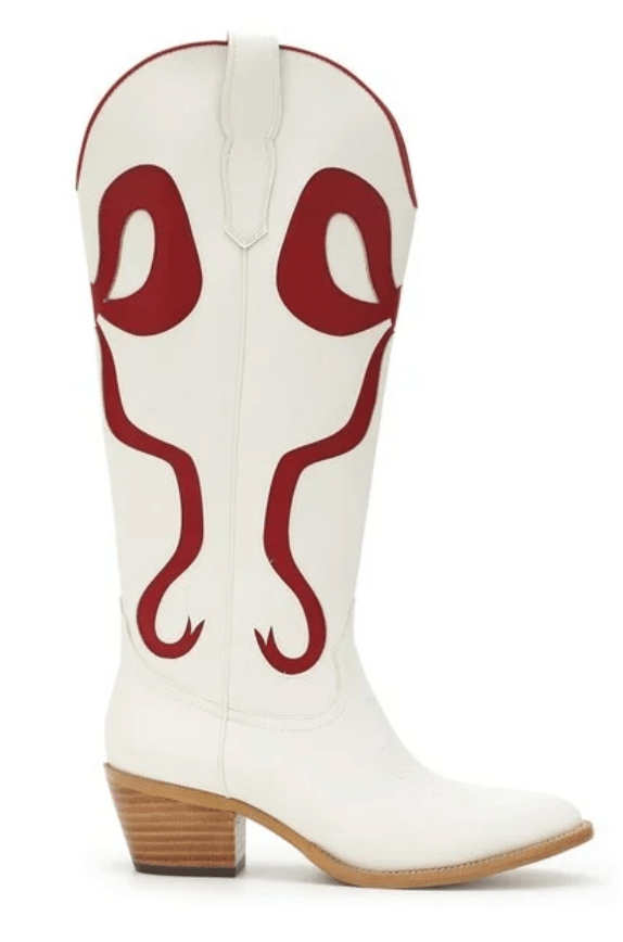 Just a City Girl Cowboy Boots - White and Red-HAZEL & OLIVE-6-