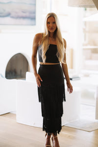Hazel & Olive K1014 Karma Calling Maxi Skirt - Black
