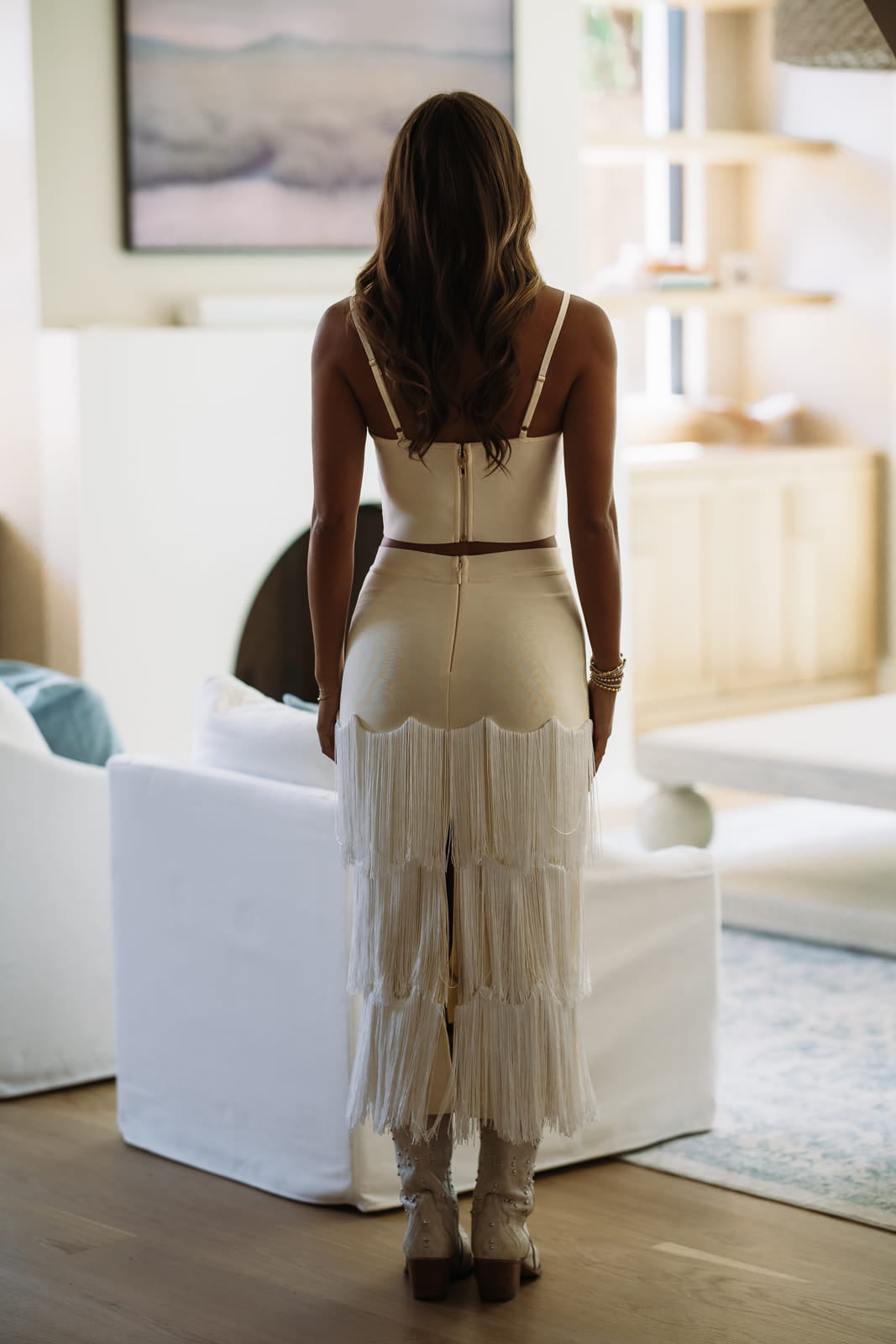 Hazel & Olive K1014 Karma Calling Maxi Skirt - Cream