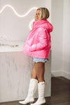 HAZEL & OLIVE Keep Me Warm Puffer Jacket - Hot Pink