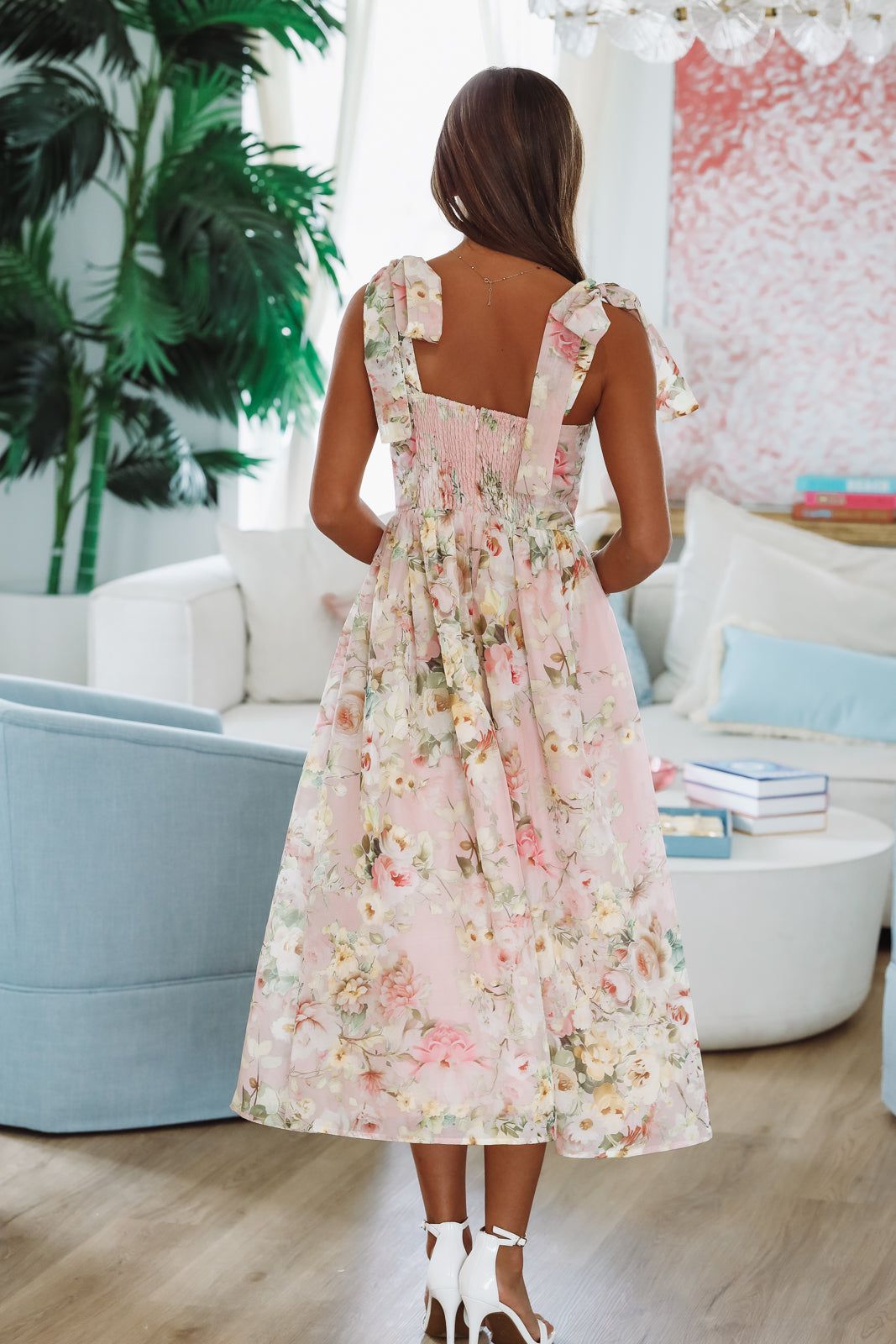 Keep the Flowers Midi Dress - Blush, Cream and Green, Large | Hazel and Olive | Boutique Fashion Keep the Flowers Midi Dress - Blush, Cream and Green, Large | Hazel and Olive | Boutique Fashion