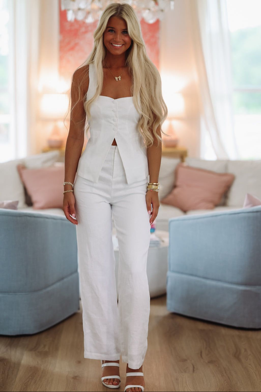 Kolibri Linen Pants - White-HAZEL & OLIVE 2405/121LPA-Small-