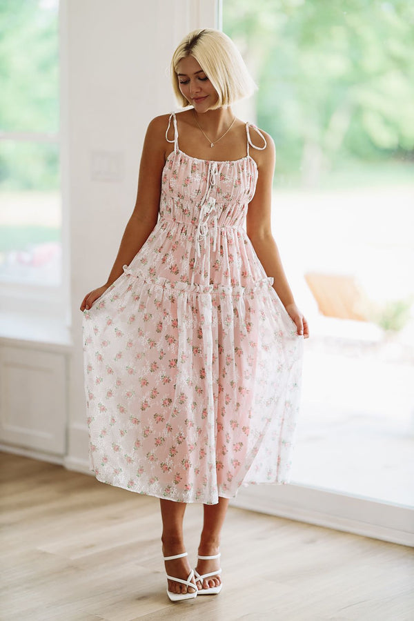 L-Z Day Midi Dress - Pink-HAZEL & OLIVE-Small-