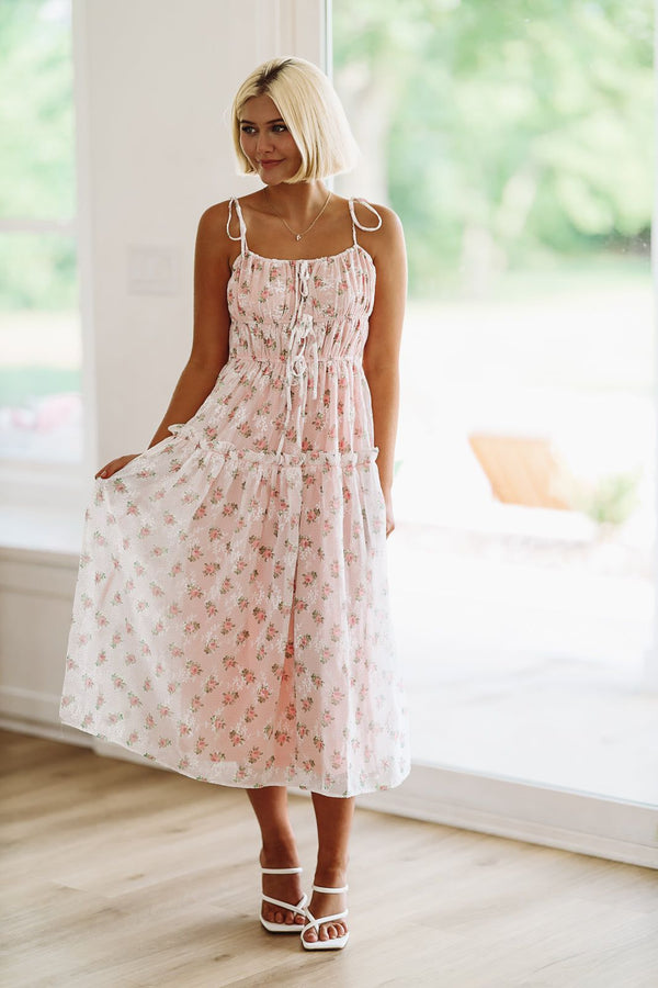 L-Z Day Midi Dress - Pink-HAZEL & OLIVE-Small-