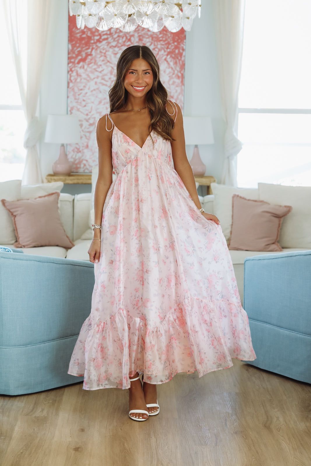 Last Night's Letter Maxi Dress - Pink-HAZEL & OLIVE JD9121-Small-