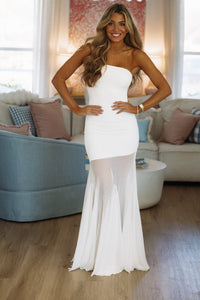 Hazel & Olive LD11820 Cool Whispers Maxi Dress - White