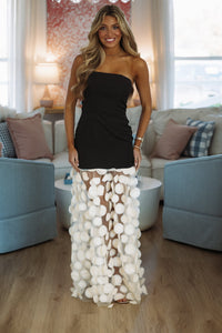 Hazel & Olive LD11919 Bordeaux Nights Maxi Dress - Black and Ivory