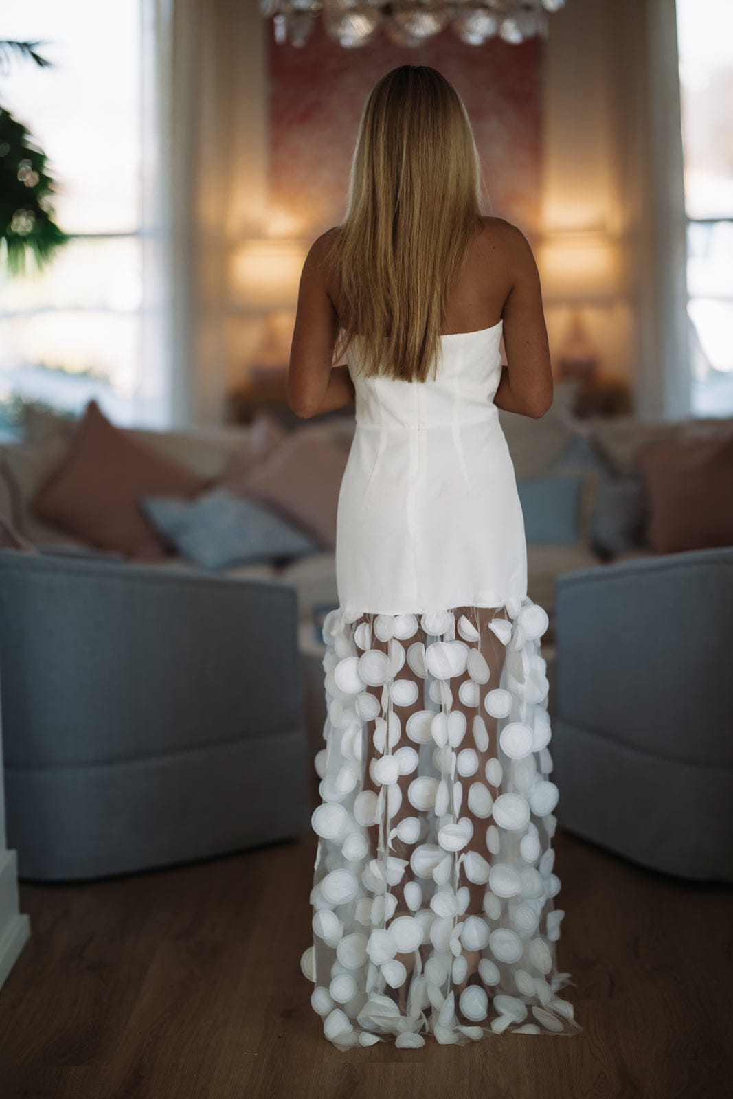 Hazel & Olive LD11919 Bordeaux Nights Maxi Dress - White