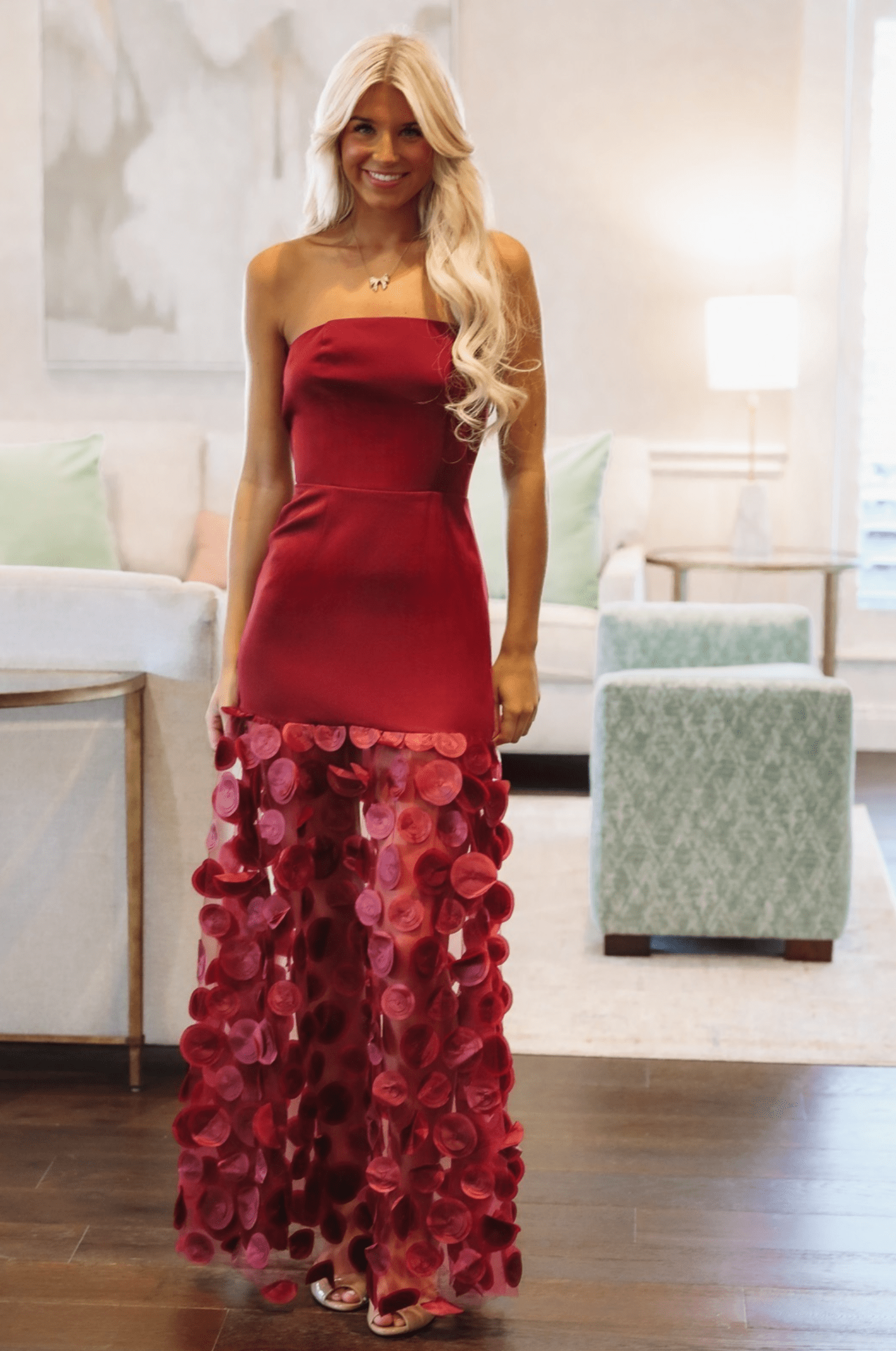 Hazel & Olive LD11919 Bordeaux Nights Maxi Dress - Wine