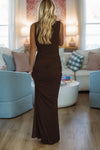 Hazel & Olive LD12031 Promise Me Maxi Dress - Dark Brown