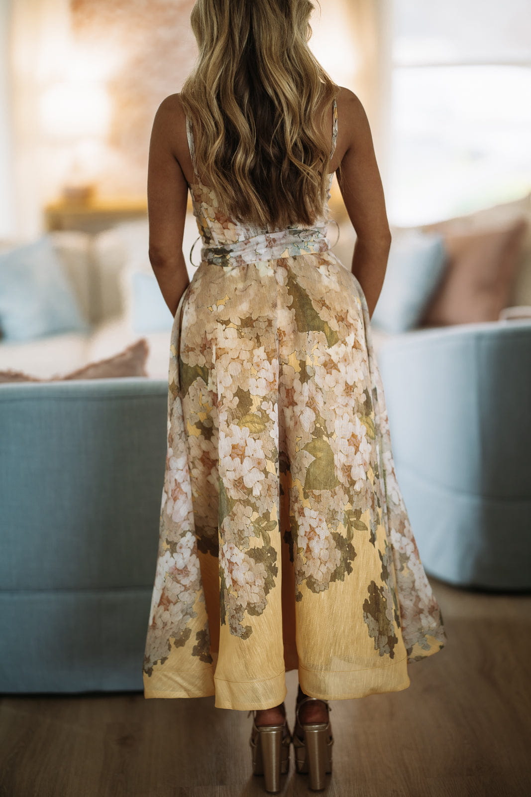 Hazel & Olive LD12053 Just a Feeling Midi Dress - Yellow, Orange and Green