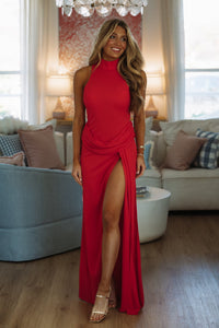 Hazel & Olive LD12112 Firelight Fever Maxi Dress - Red