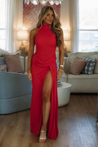 Hazel & Olive LD12112 Firelight Fever Maxi Dress - Red