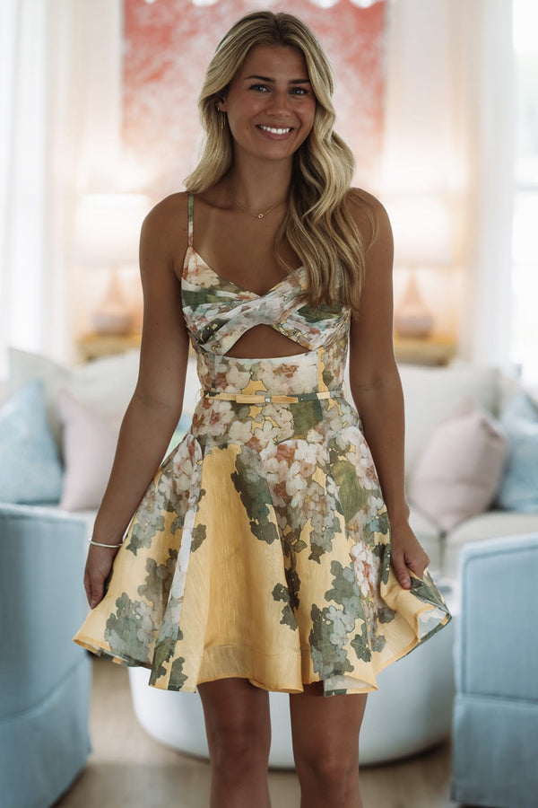 yellow and green dress 440 Best Attire ideas line skirt with a flirty mini hem Green and Yellow Floral Print