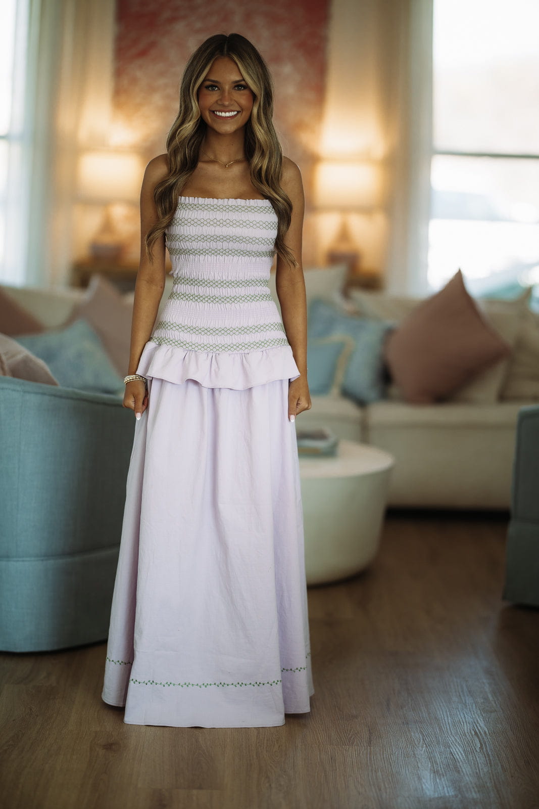 This Is Me Maxi Dress by Line and Dot - Lilac Purple, Large | Hazel and Olive