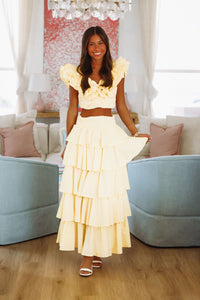 Lemon Zest Ruffled Crop Top - Yellow-HAZEL & OLIVE VIT51723-Small-