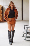 Let it Rock Mini Skirt - Camel Brown-HAZEL & OLIVE-Small-