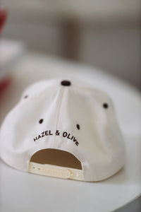 Let's Chug Espresso Martinis Two Toned Snapback Hat - Beige and Brown-HAZEL & OLIVE-