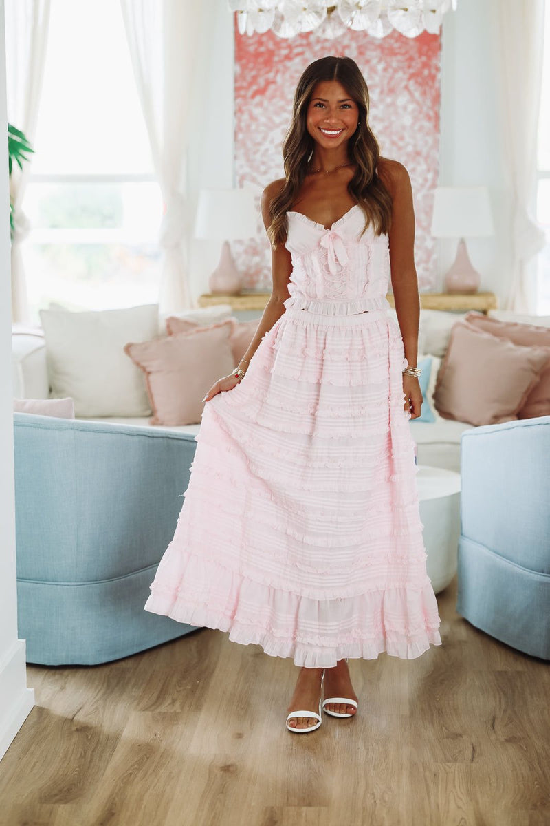 Lili Top and Maxi Skirt Set by Amy Jane London - Pink-HAZEL & OLIVE