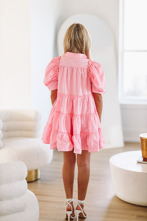 HAZEL & OLIVE Little Darlin Shirt Dress - Bubblegum Pink