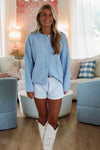Hazel & Olive Little Pin Shorts - Blue and White