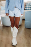 Hazel & Olive Little Pin Shorts - Blue and White