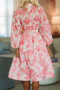 Look in Your Eyes Midi Dress - Pink-HAZEL & OLIVE LD52840-Small-