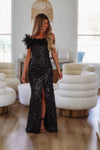HAZEL & OLIVE Looks Designer Maxi Dress Gown - Black