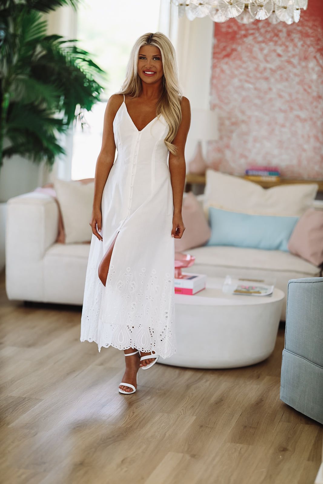 Love Language Maxi Dress - White-HAZEL & OLIVE-Small-