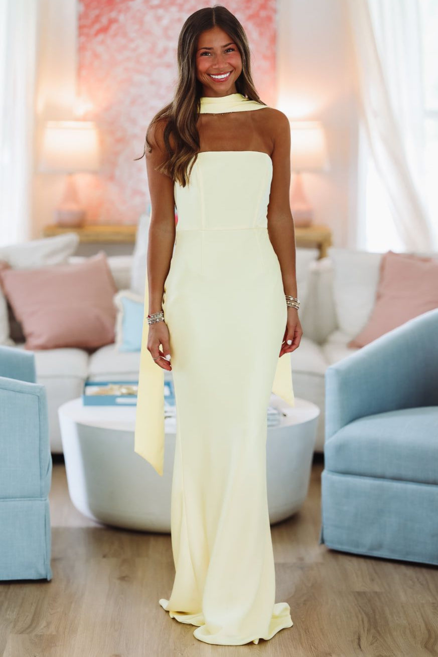 woman yellow maxi dress Love Me - Yellow, Large | Hazel and Olive Maxi Dress – Classic Entro Collection and maxi length make Size:31W / M / 47 EUR