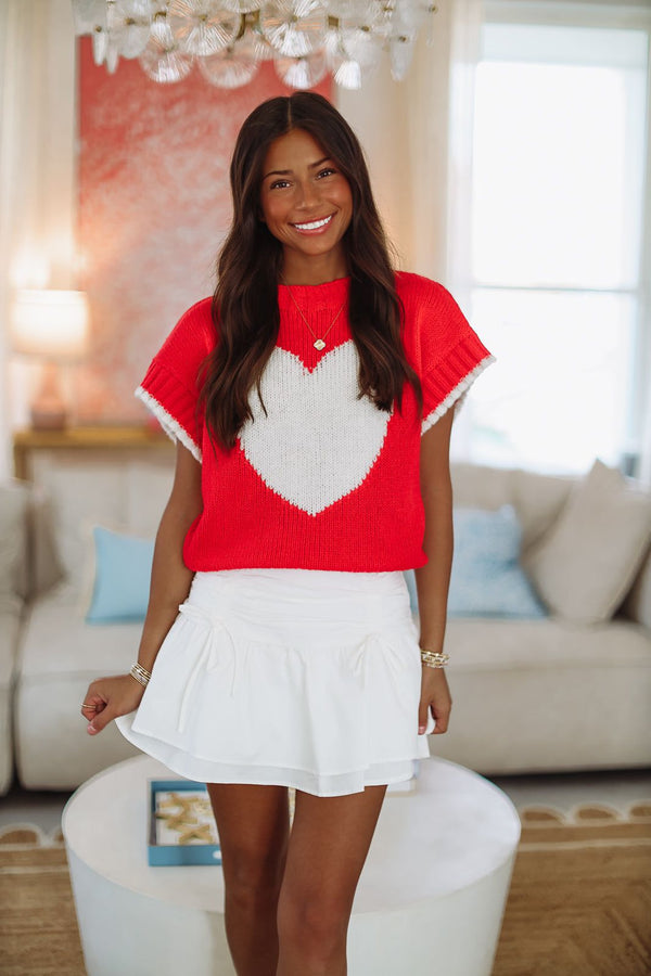 Love the Game Mini Skirt - White-HAZEL & OLIVE-Small-