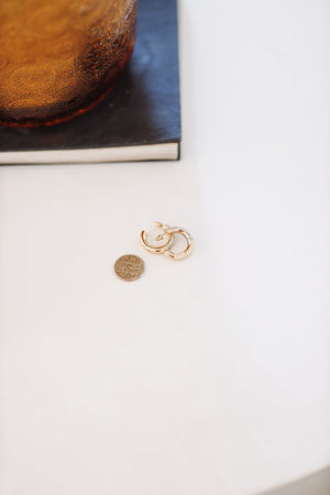HAZEL & OLIVE Love The Sparkle Rhinestone Earrings - Gold