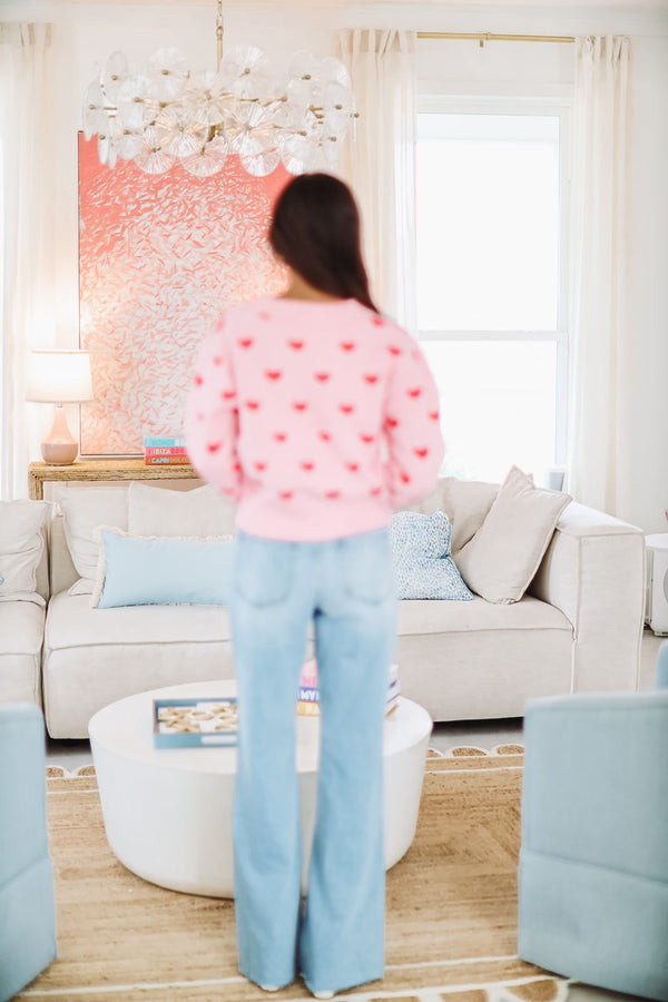 Loving Muse Bow Sweater - Pink and Red-HAZEL & OLIVE JT1220/05-Small-