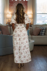 Hazel & Olive Magnolia Lane Maxi Dress - White and Pink