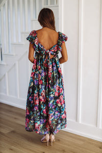 Major Moments Midi Dress - Purple, Green and Blue-HAZEL & OLIVE-XSmall-