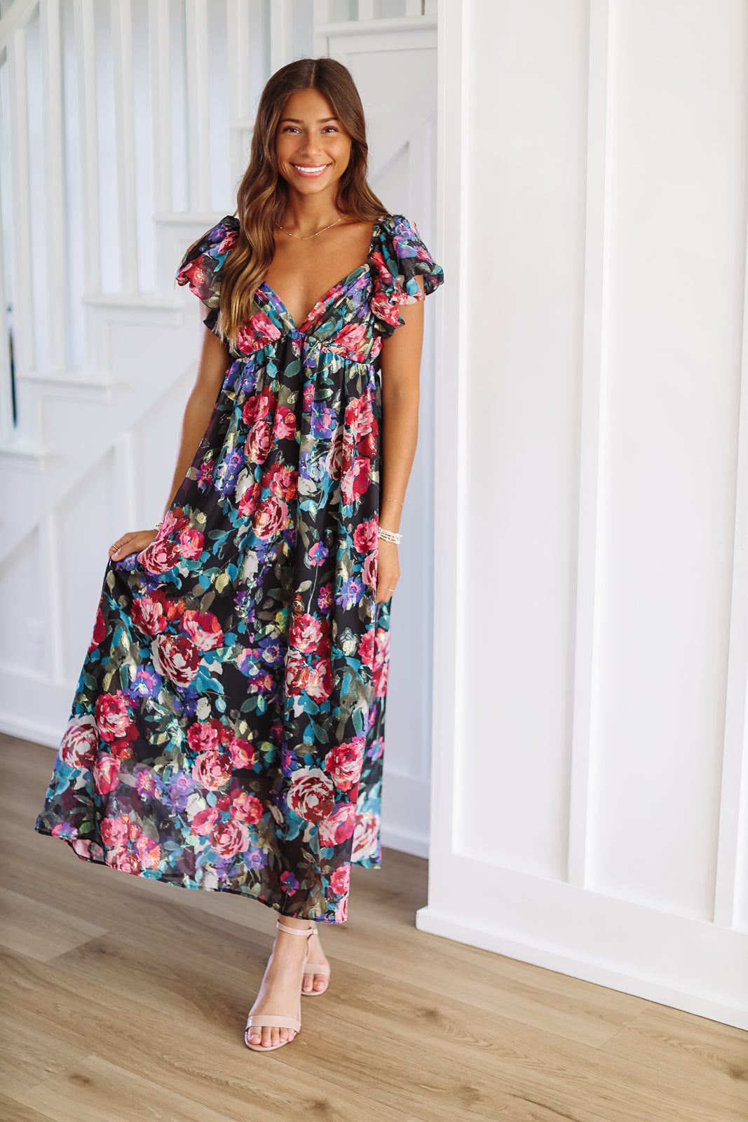 Major Moments Midi Dress - Purple, Green and Blue-HAZEL & OLIVE-XSmall-