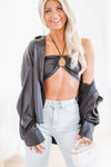 Making Me Crazy Crop Top and Shirt - Black-HAZEL & OLIVE-Small-