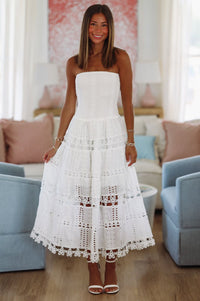 May I Have Your Attention Please Midi Dress - White-HAZEL & OLIVE-XS-