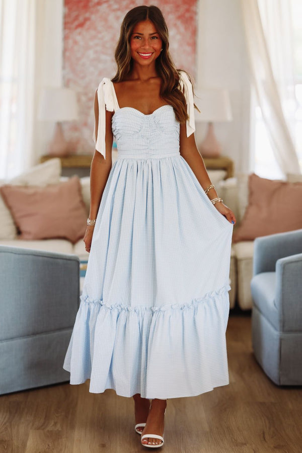 Don't Think Twice Romper Dress - Blue