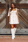 HAZEL & OLIVE MD5219B Floral Mirage Mini Dress - Cream